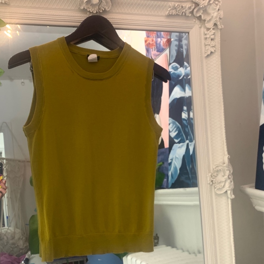 J. Crew Olive Green Sleeveless Crewneck Sweater